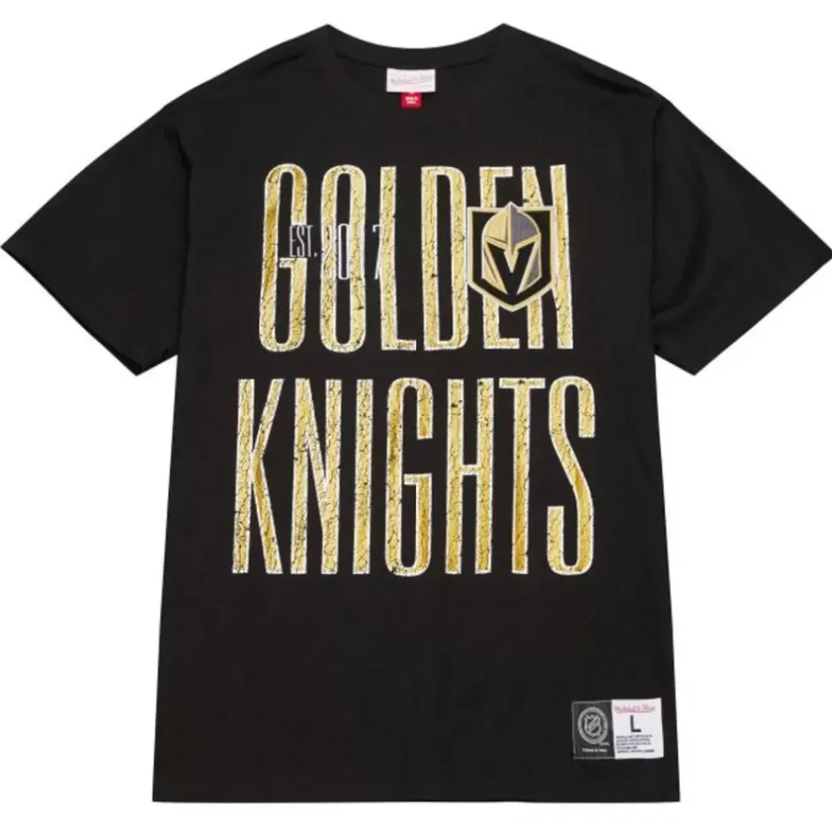 Men Mitchell & Ness T-Shirts & Tops-Team Og Premium Ss Tee Vegas Golden Knights
