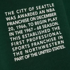 Men Mitchell & Ness Hoodies & Sweatshirts-Team Origins Fleece Hoody Seattle Supersonics