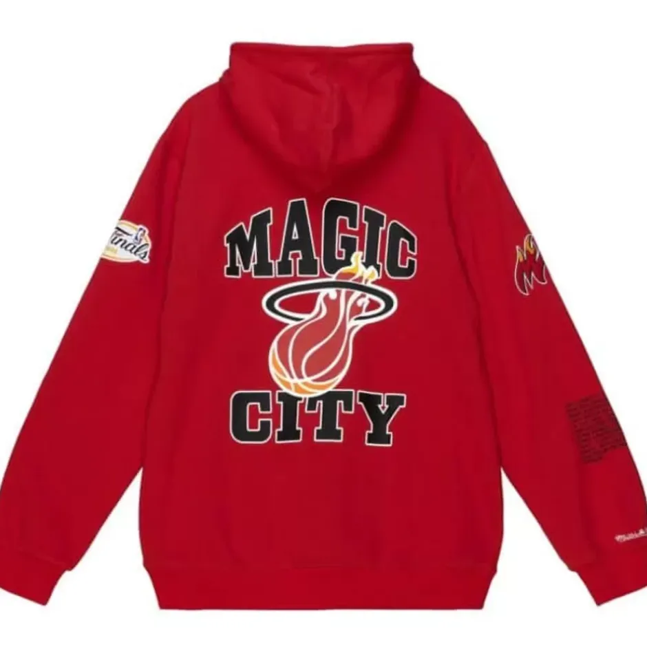 Men Mitchell & Ness Hoodies & Sweatshirts-Team Origins Fleece Hoody Miami Heat