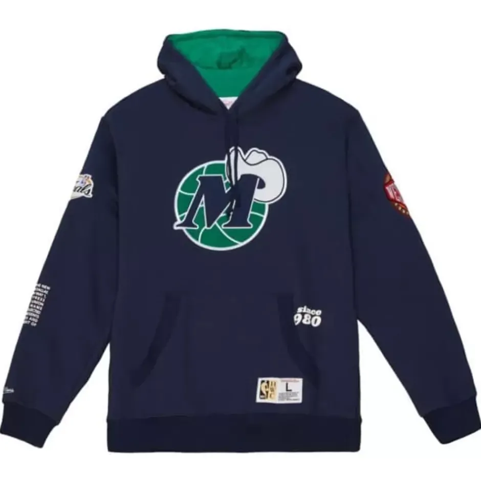 Men Mitchell & Ness Hoodies & Sweatshirts-Team Origins Fleece Hoody Dallas Mavericks