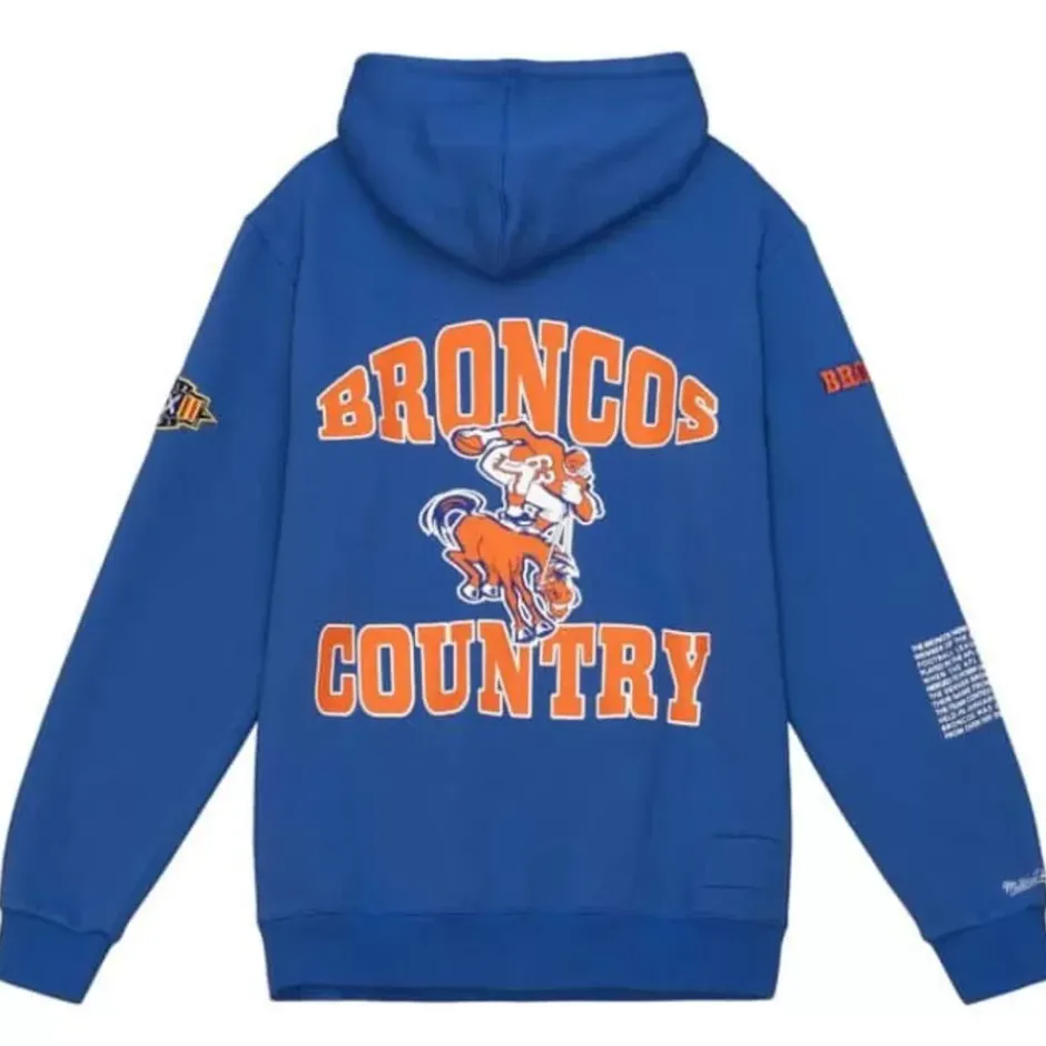 Men Mitchell & Ness Hoodies & Sweatshirts-Team Origins Fleece Hoody Denver Broncos