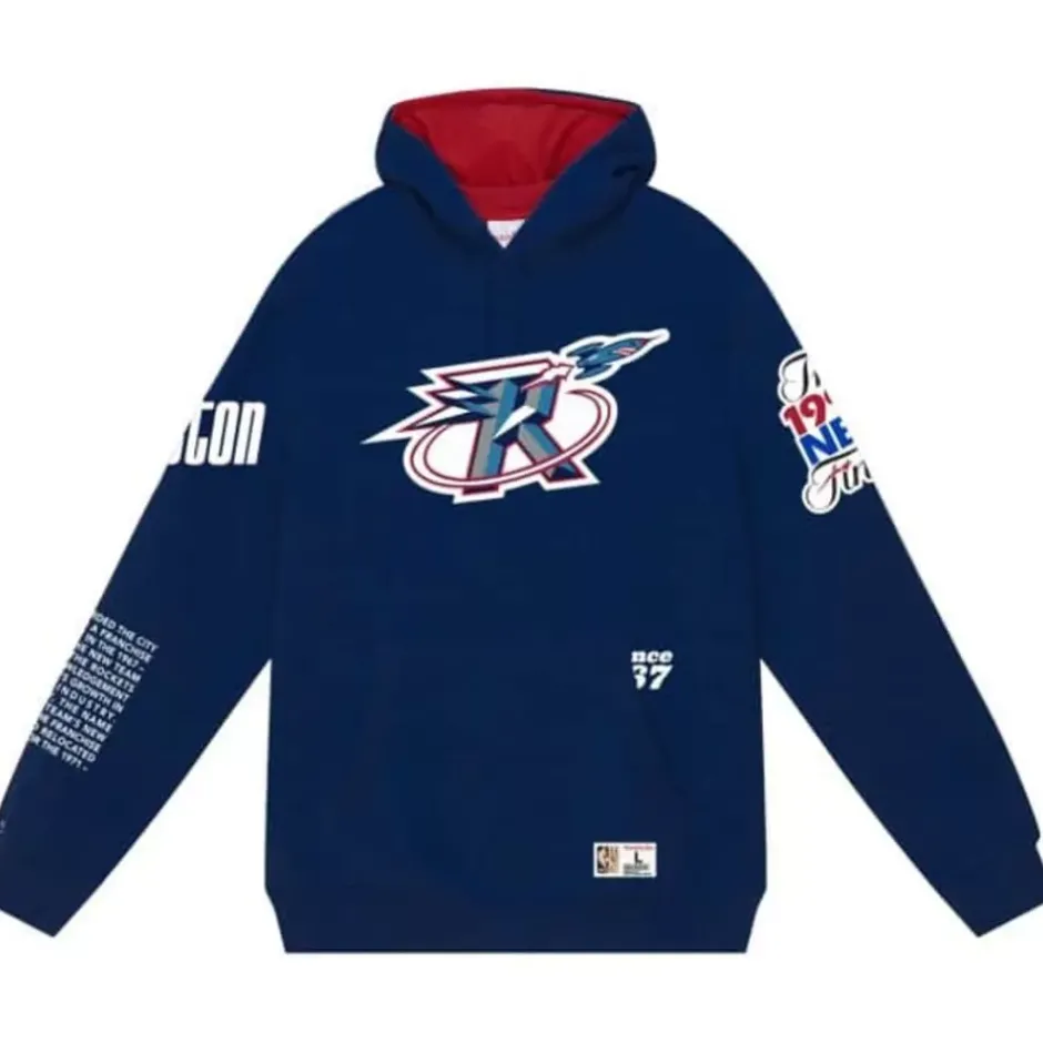 Men Mitchell & Ness Hoodies & Sweatshirts-Team Origins Fleece Hoody Houston Rockets