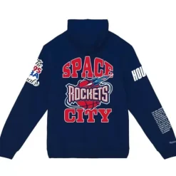 Men Mitchell & Ness Hoodies & Sweatshirts-Team Origins Fleece Hoody Houston Rockets
