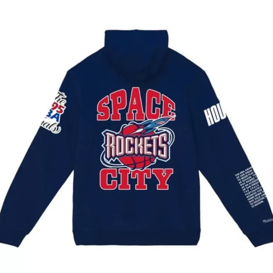 Men Mitchell & Ness Hoodies & Sweatshirts-Team Origins Fleece Hoody Houston Rockets