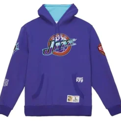 Men Mitchell & Ness Hoodies & Sweatshirts-Team Origins Fleece Hoody Utah Jazz