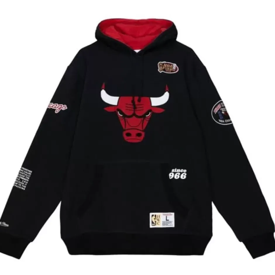 Men Mitchell & Ness Hoodies & Sweatshirts-Team Origins Fleece Hoody Chicago Bulls