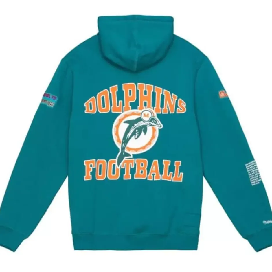 Men Mitchell & Ness Hoodies & Sweatshirts-Team Origins Fleece Hoody Miami Dolphins
