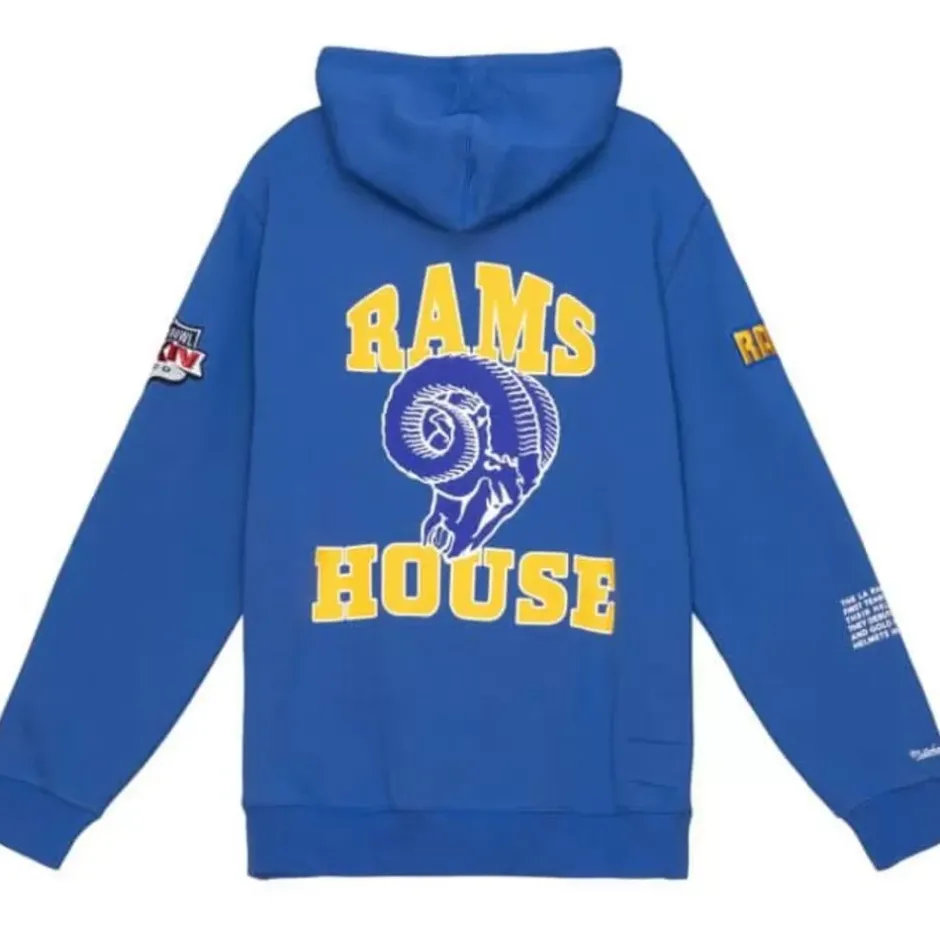 Men Mitchell & Ness Hoodies & Sweatshirts-Team Origins Fleece Hoody Los Angeles Rams