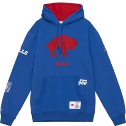 Men Mitchell & Ness Hoodies & Sweatshirts-Team Origins Fleece Hoody Buffalo Bills