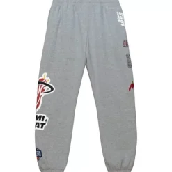 Men Mitchell & Ness Pants-Team Origins Fleece Pant Miami Heat