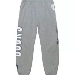 Men Mitchell & Ness Pants-Team Origins Fleece Pant Milwaukee Bucks