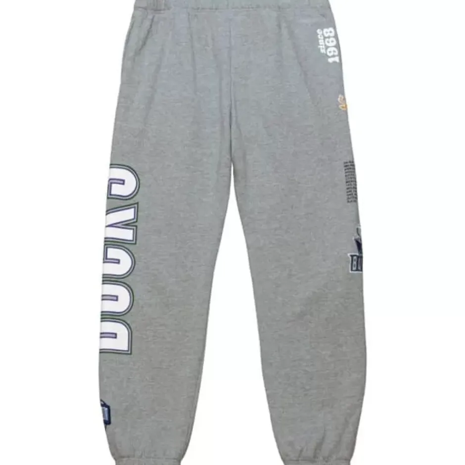 Men Mitchell & Ness Pants-Team Origins Fleece Pant Milwaukee Bucks