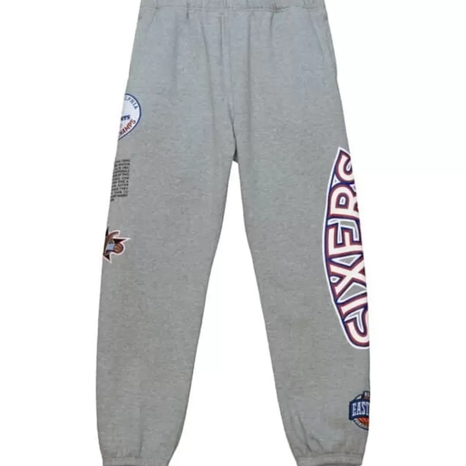 Men Mitchell & Ness Pants-Team Origins Fleece Pant Philadelphia 76Ers