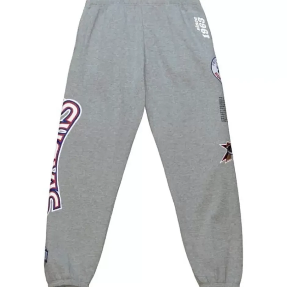 Men Mitchell & Ness Pants-Team Origins Fleece Pant Philadelphia 76Ers
