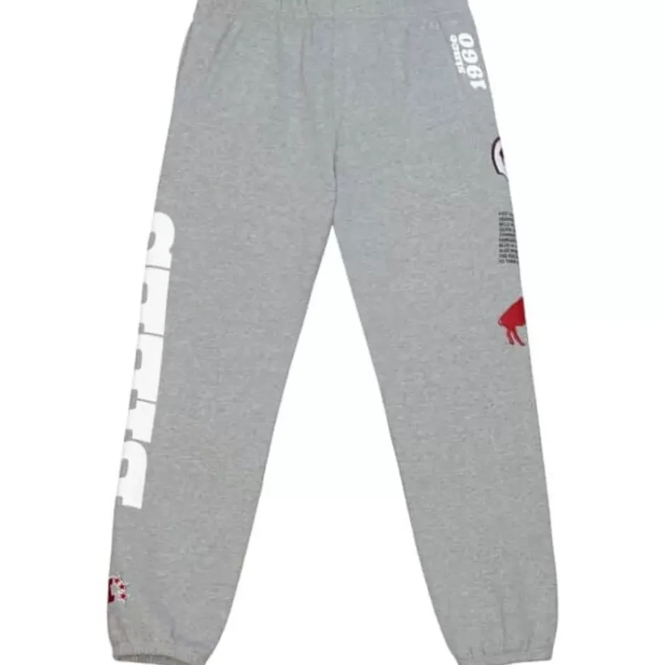 Men Mitchell & Ness Pants-Team Origins Fleece Pant Buffalo Bills