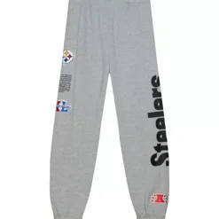 Men Mitchell & Ness Pants-Team Origins Fleece Pant Pittsburgh Steelers