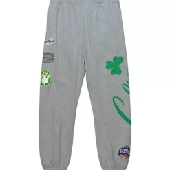 Men Mitchell & Ness Pants-Team Origins Fleece Pant Boston Celtics