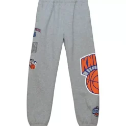 Men Mitchell & Ness Pants-Team Origins Fleece Pant New York Knicks