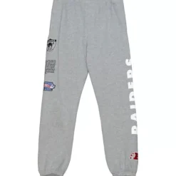 Men Mitchell & Ness Pants-Team Origins Fleece Pant Oakland Raiders