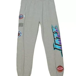 Men Mitchell & Ness Pants-Team Origins Fleece Pant Utah Jazz