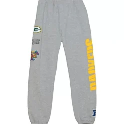 Men Mitchell & Ness Pants-Team Origins Fleece Pant Green Bay Packers