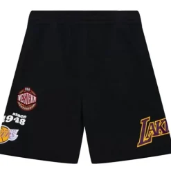 Men Mitchell & Ness Shorts-Team Origins Fleece Short Los Angeles Lakers