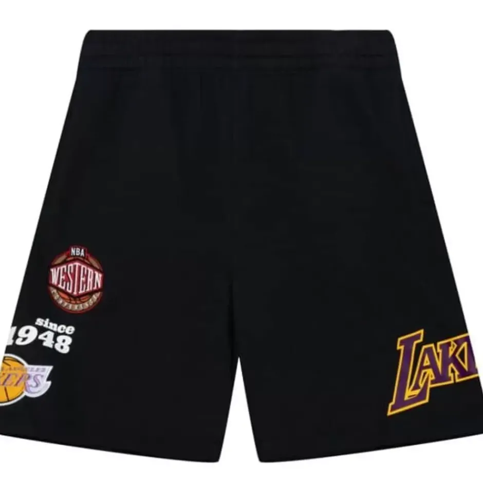 Men Mitchell & Ness Shorts-Team Origins Fleece Short Los Angeles Lakers