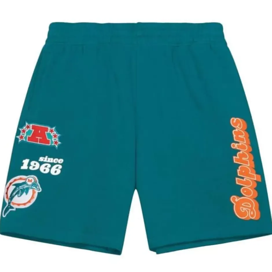Men Mitchell & Ness Shorts-Team Origins Fleece Short Miami Dolphins