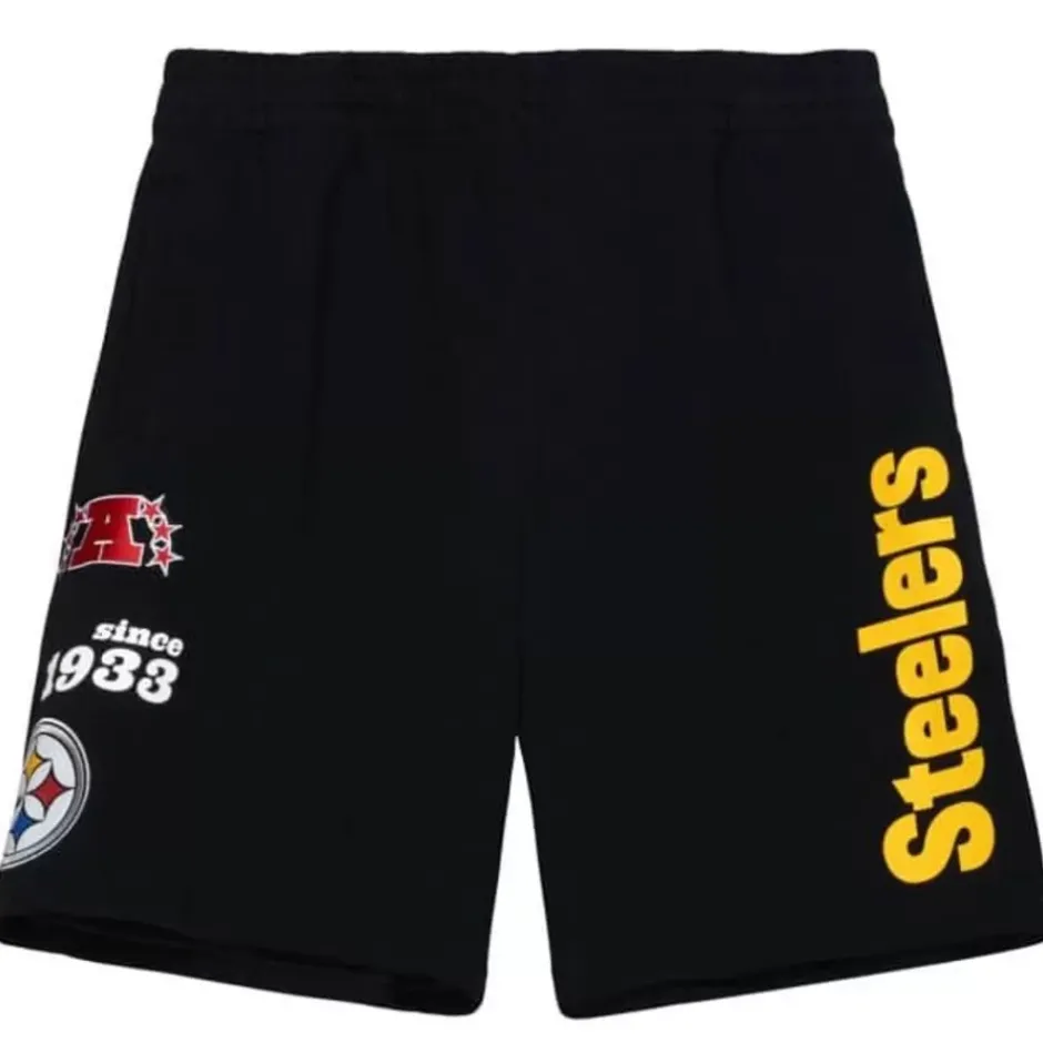 Men Mitchell & Ness Shorts-Team Origins Fleece Short Pittsburgh Steelers