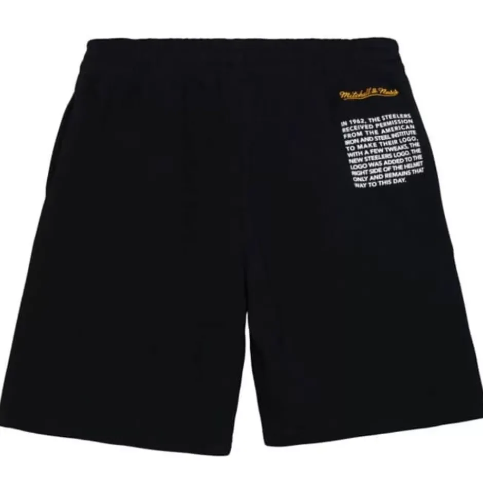 Men Mitchell & Ness Shorts-Team Origins Fleece Short Pittsburgh Steelers