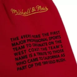 Men Mitchell & Ness Shorts-Team Origins Fleece Short San Francisco 49Ers