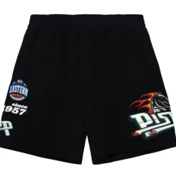 Men Mitchell & Ness Shorts-Team Origins Fleece Short Detroit Pistons