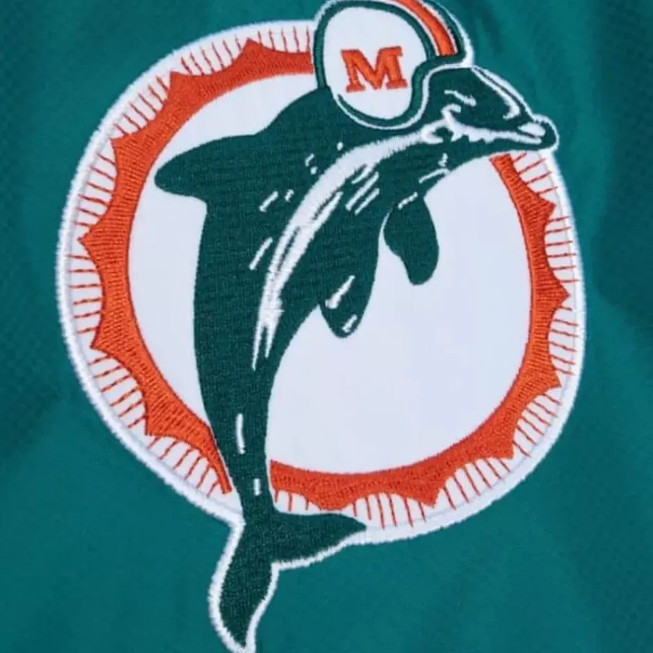 Men Mitchell & Ness Jackets & Outerwear-Team Origins Pullover Anorak Miami Dolphins
