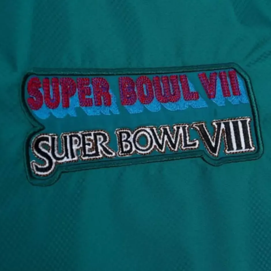 Men Mitchell & Ness Jackets & Outerwear-Team Origins Pullover Anorak Miami Dolphins