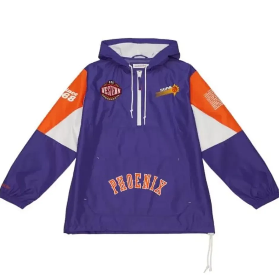 Men Mitchell & Ness Jackets & Outerwear-Team Origins Pullover Anorak Phoenix Suns