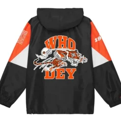 Men Mitchell & Ness Jackets & Outerwear-Team Origins Pullover Anorak Cincinnati Bengals