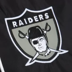 Men Mitchell & Ness Jackets & Outerwear-Team Origins Pullover Anorak Oakland Raiders