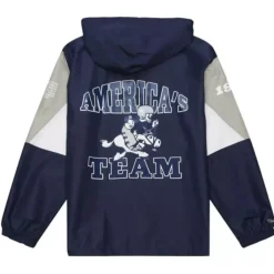 Men Mitchell & Ness Jackets & Outerwear-Team Origins Pullover Anorak Dallas Cowboys