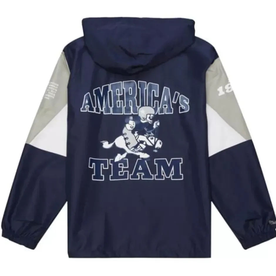 Men Mitchell & Ness Jackets & Outerwear-Team Origins Pullover Anorak Dallas Cowboys