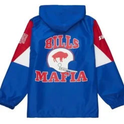 Men Mitchell & Ness Jackets & Outerwear-Team Origins Pullover Anorak Buffalo Bills