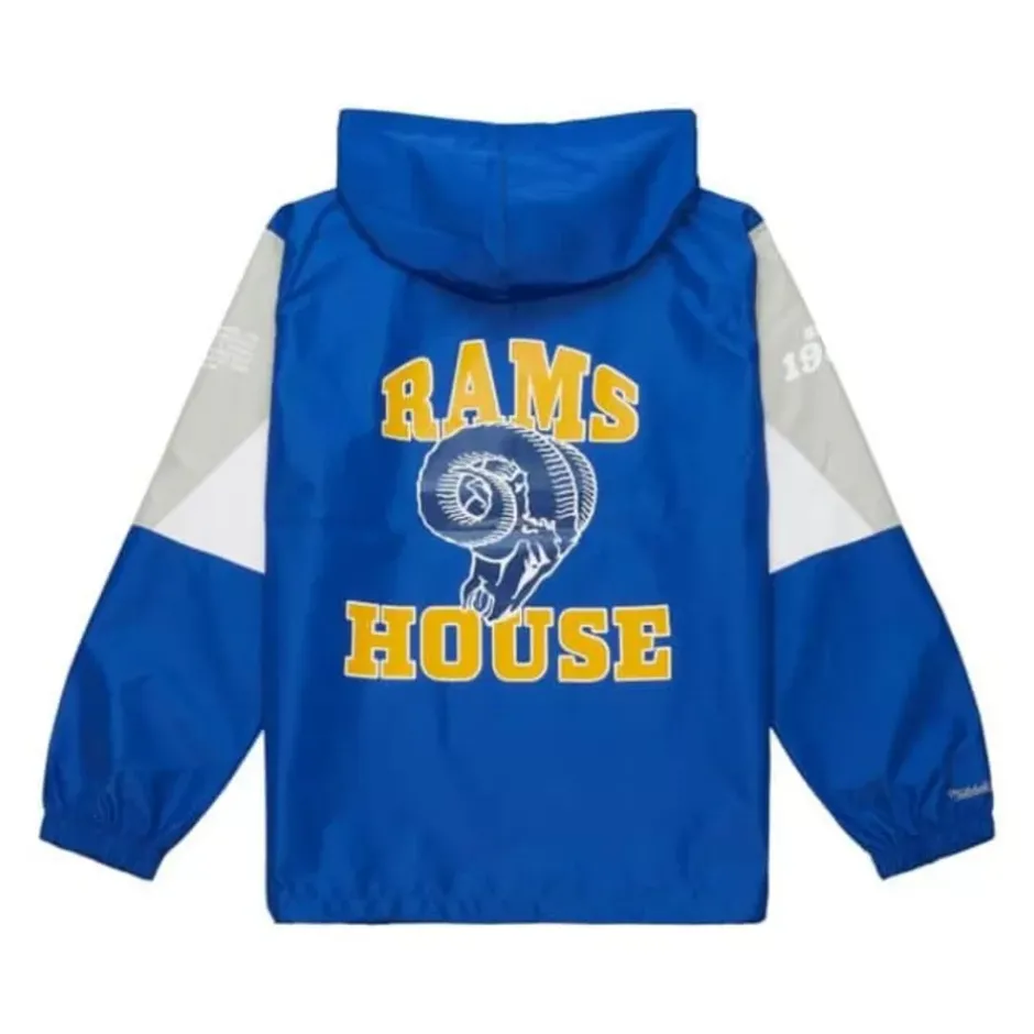 Men Mitchell & Ness Jackets & Outerwear-Team Origins Pullover Anorak Los Angeles Rams