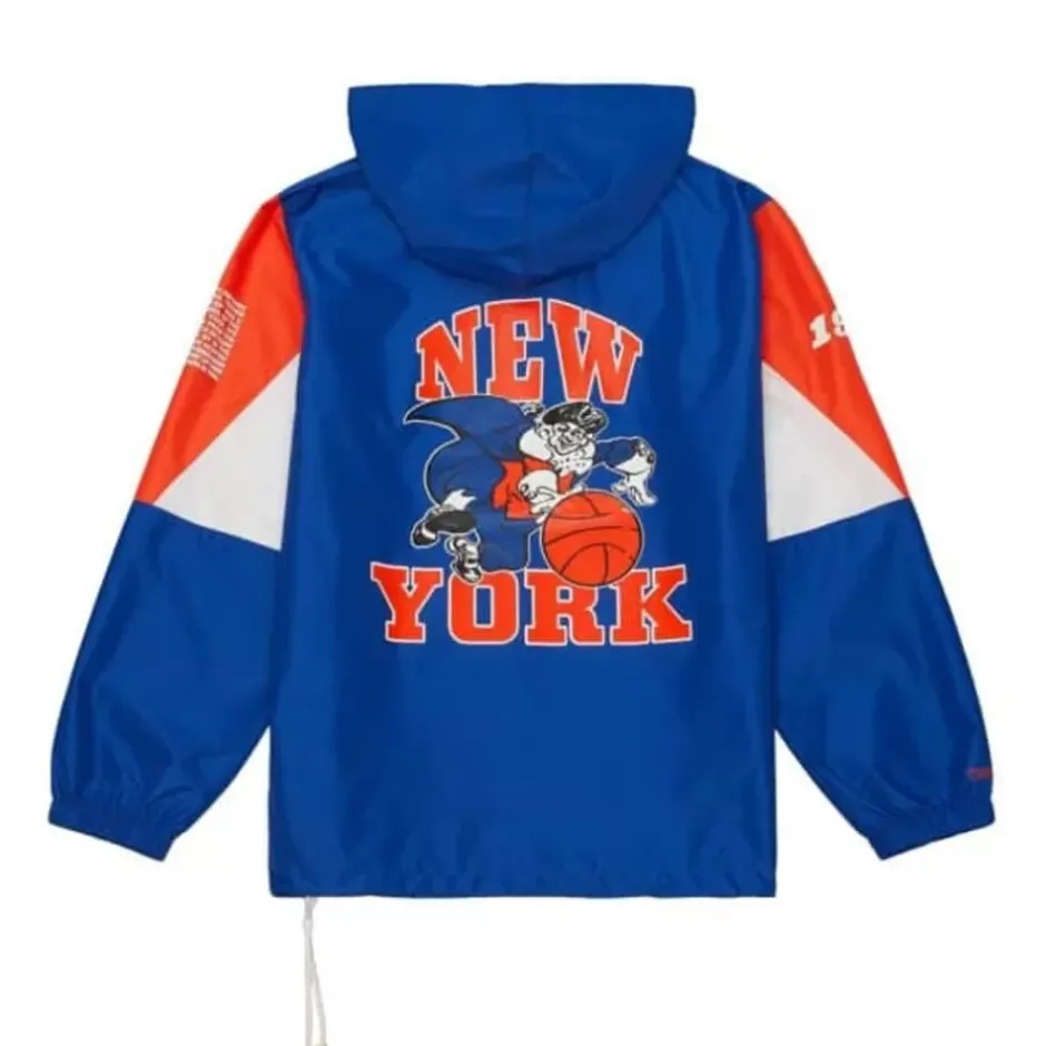 Men Mitchell & Ness Jackets & Outerwear-Team Origins Pullover Anorak New York Knicks