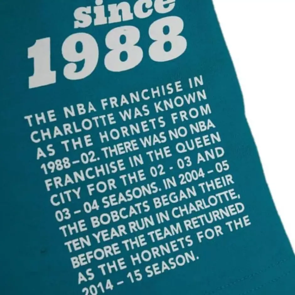 Men Mitchell & Ness T-Shirts & Tops-Team Origins S/S Top Charlotte Hornets