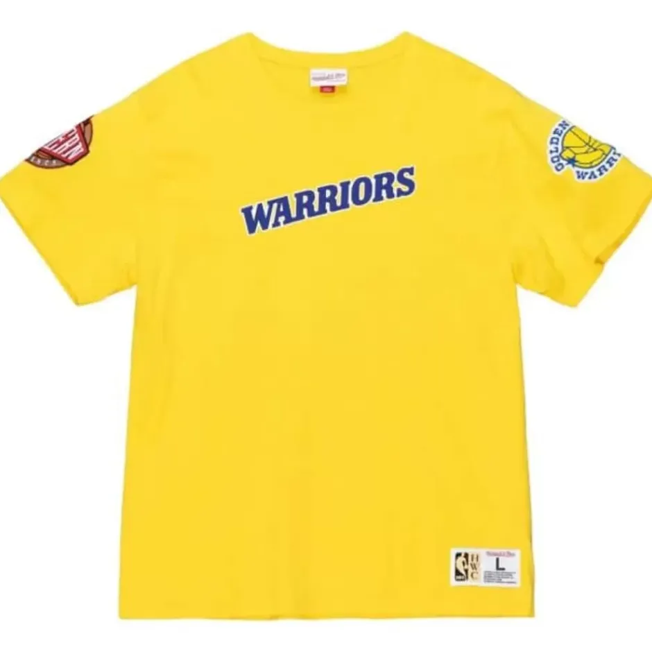 Men Mitchell & Ness T-Shirts & Tops-Team Origins S/S Top Golden State Warriors