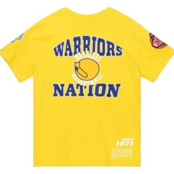 Men Mitchell & Ness T-Shirts & Tops-Team Origins S/S Top Golden State Warriors