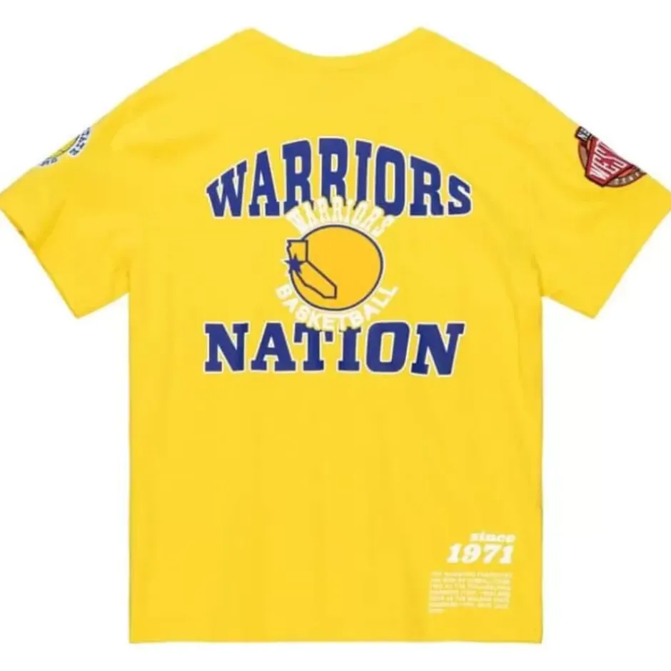 Men Mitchell & Ness T-Shirts & Tops-Team Origins S/S Top Golden State Warriors