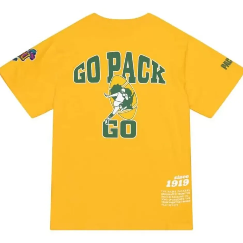 Men Mitchell & Ness T-Shirts & Tops-Team Origins S/S Top Green Bay Packers