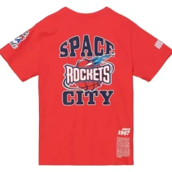 Men Mitchell & Ness T-Shirts & Tops-Team Origins S/S Top Houston Rockets