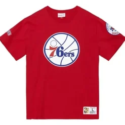 Men Mitchell & Ness T-Shirts & Tops-Team Origins S/S Top Philadelphia 76Ers