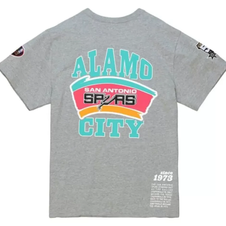 Men Mitchell & Ness T-Shirts & Tops-Team Origins S/S Top San Antonio Spurs